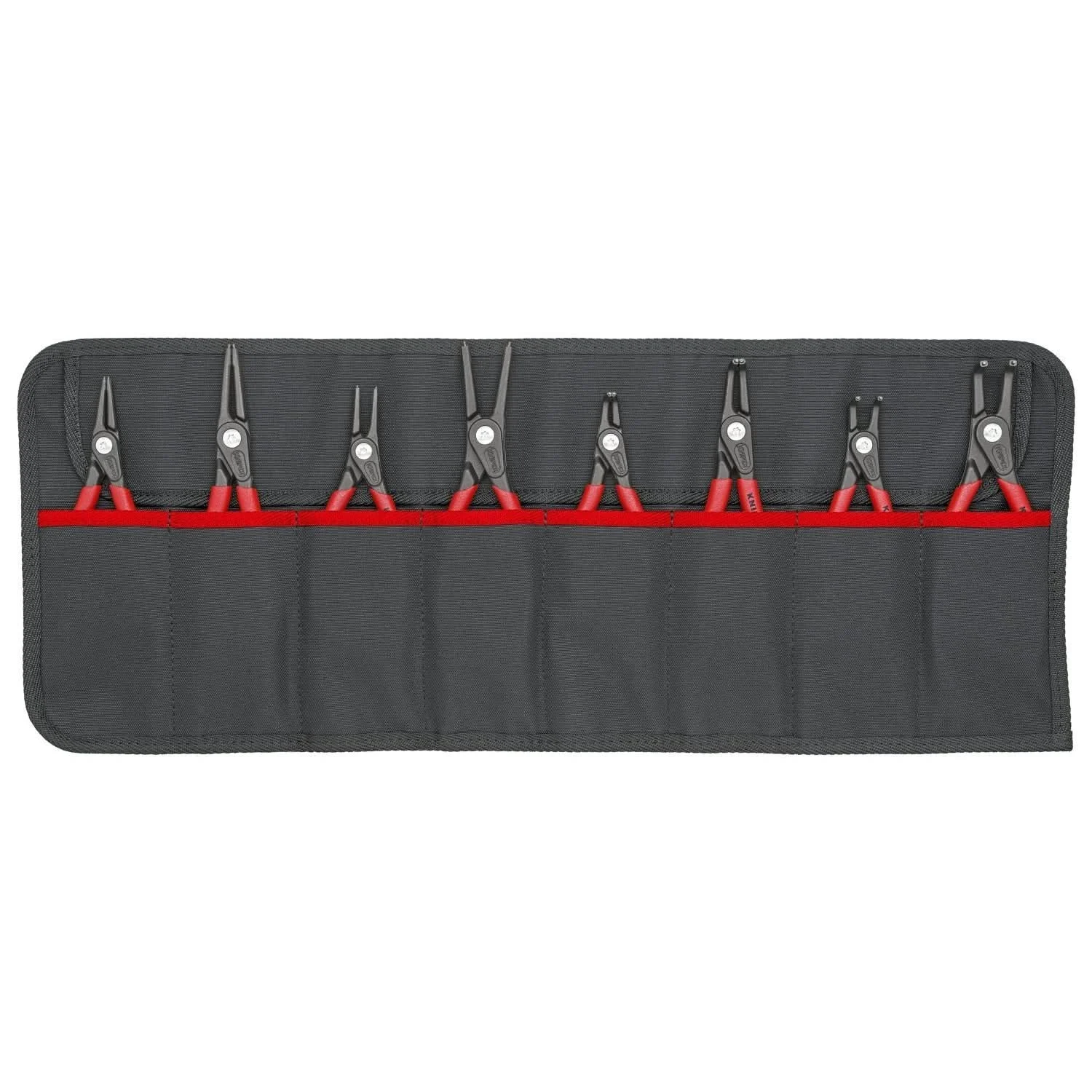 Knipex 00 19 58 V02 8 Pc Precision Snap Ring Pliers Set in Tool Roll