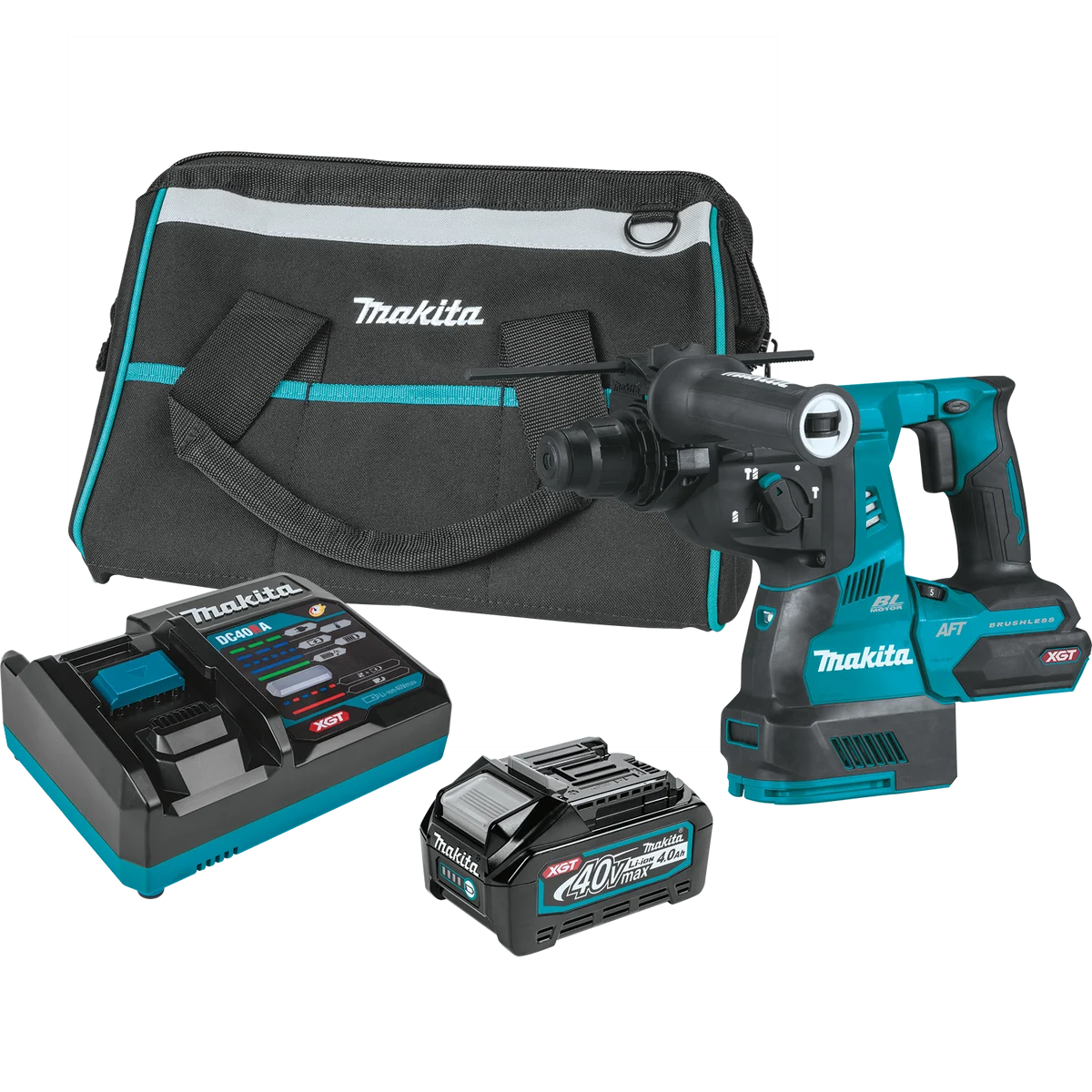 40V max XGT® Brushless Cordless 1‑1/8" SDS‑PLUS AVT® Rotary Hammer Kit, AFT®, AWS® Capable (4.0Ah)