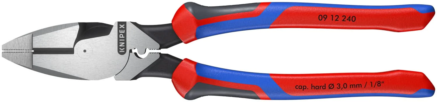 Knipex 09 12 240 SBA 9 1/2" High Leverage Lineman's Pliers New England with Fish Tape Puller & Crimper