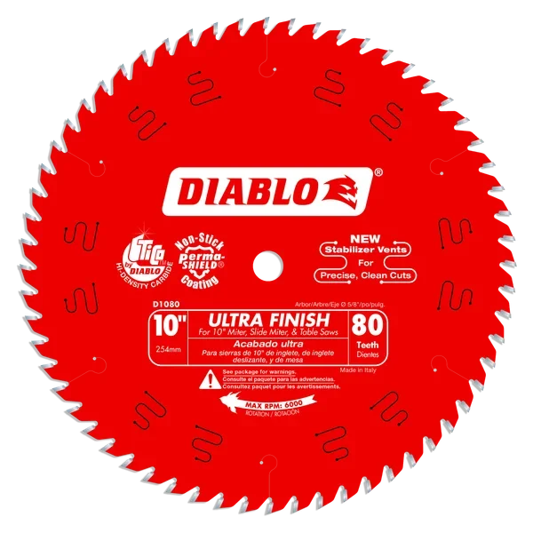 10" x 80-Teeth Ultra Finish Saw Blade for Wood