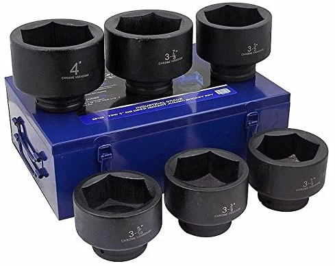 Stark 1" Drive Jumbo Shallow Impact Socket Set SAE Sockets 6-piece (3-1/4" - 4")