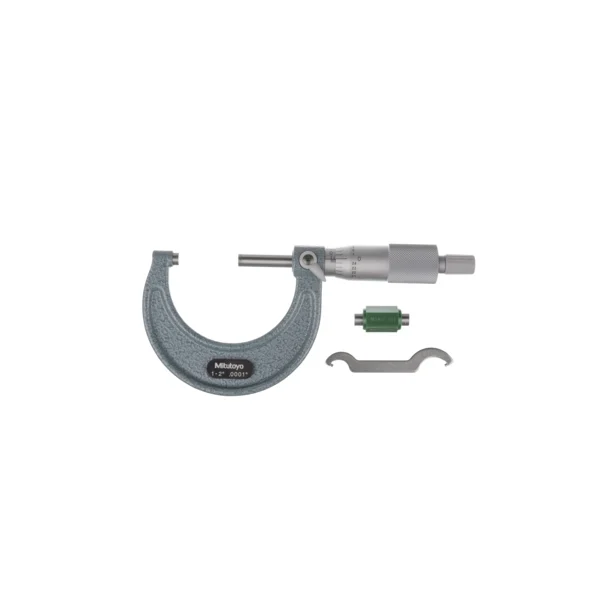 Mitutoyo 103-132 Outside Micrometer, 2" Range, Ratchet Stop