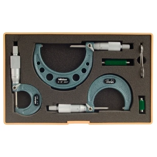 Mitutoyo 103-929 Outside Micrometereter Economy Design Set 0-3"