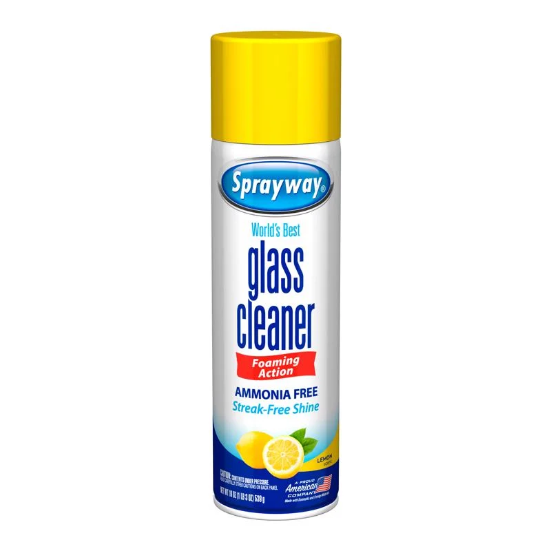 Sprayway Lemon Scent Glass Cleaner 19 oz Foam, Pack of 6