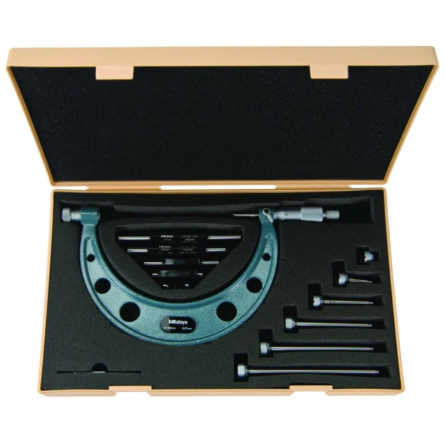 Mitutoyo 104-143A Outside Micrometer, Interchangeable Anvils, 400-500