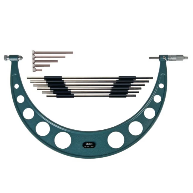 Mitutoyo 104-201 Outside Micrometer w / Interchangeable Anvil,12-18"