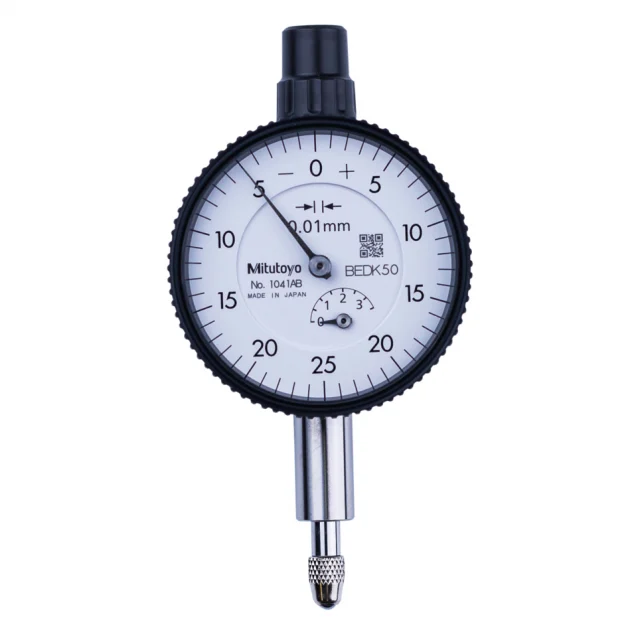 Mitutoyo 1041AB Series 1 Dial Indicator, 0-25-0 Read, Flat Back