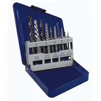 10-pc Spiral Extractor and Drill Bit Set in Metal Index