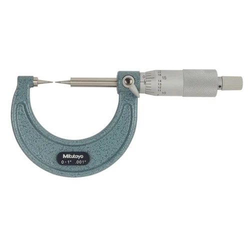 Mitutoyo 112-189 Point Micrometereter with Carbide Tip 0-1", 15 Tip