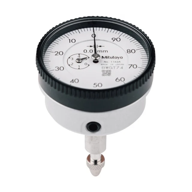 Mitutoyo 1162A Back Plunger Dial Indicator, 0-5mm, 100-0 Read