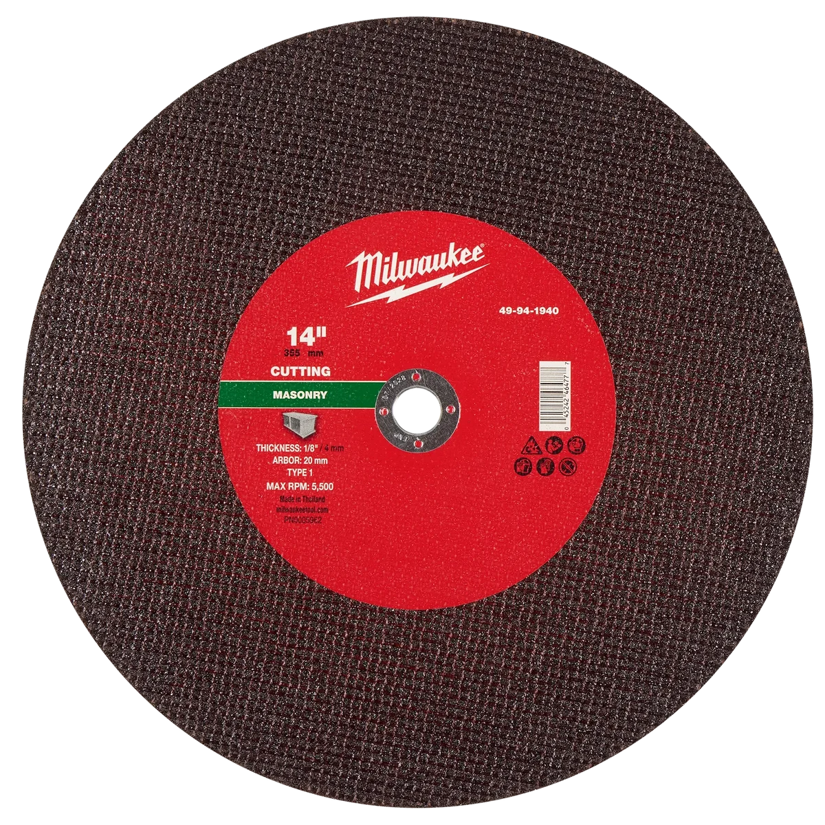 14" x 1/8" x 1" Masonry Cut Off Wheel -Type 1