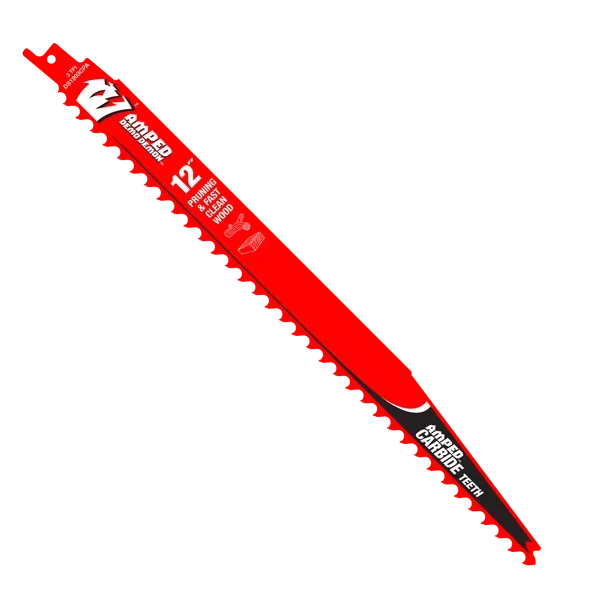 12" 3TPI AMPED™ Demo Demon™ Carbide Teeth Reciprocating Saw Blade for Pruning and Clean Wood