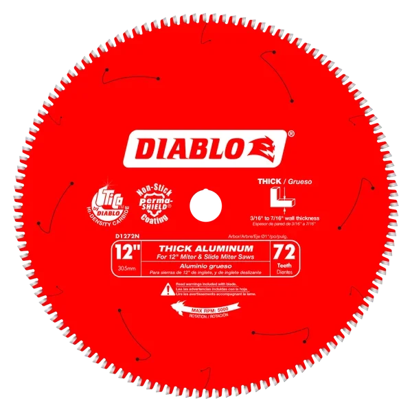 12" x 72-Teeth Saw Blade for Thick Aluminum