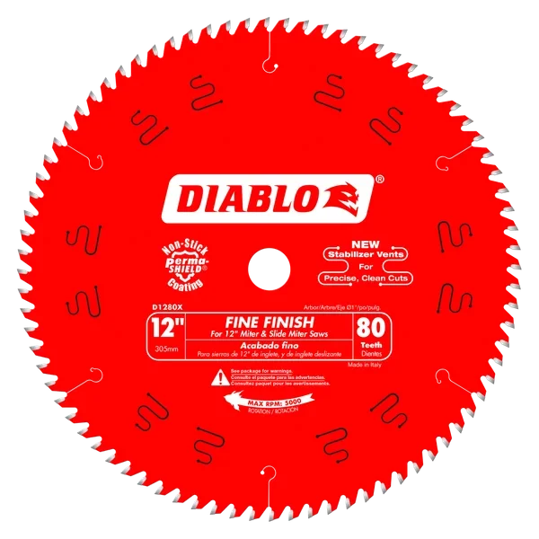12" x 80-Teeth Fine Finish Saw Blade for Wood