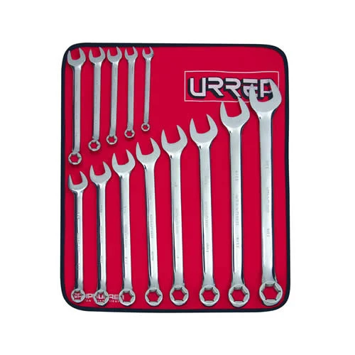 6-PT COMBINATION CHROME WRENCH SET W/ VINYL POUCH 1/4 IN to 1 IN 13 PC