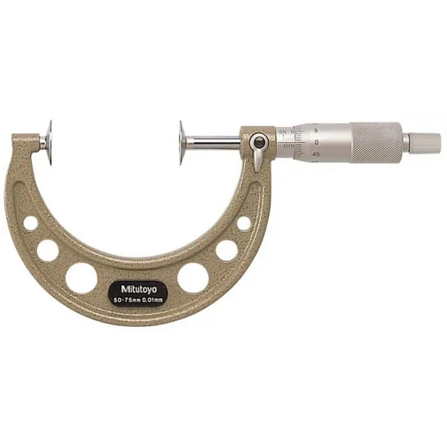 Mitutoyo 123-103 Disc Micrometer, Carbide Tip, 50-75mm