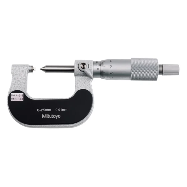 Mitutoyo 125-105 Screw Thread 0-25mm Micrometer, 8-5TPI