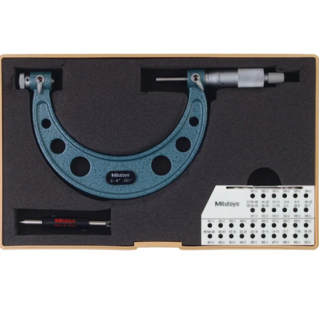 Mitutoyo 126-140 Screw Thread Micrometer Interchangeable Tips, 3-4"