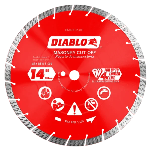 14" Diamond Segmented Turbo Masonry Cut-Off Blade