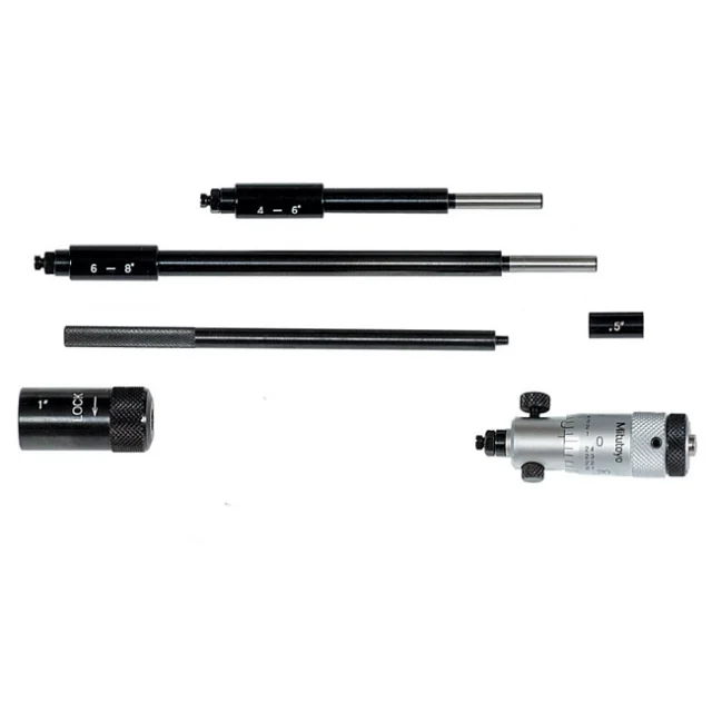 Mitutoyo 141-208 Series 141 Micrometer, 2-8", Hardened Steel