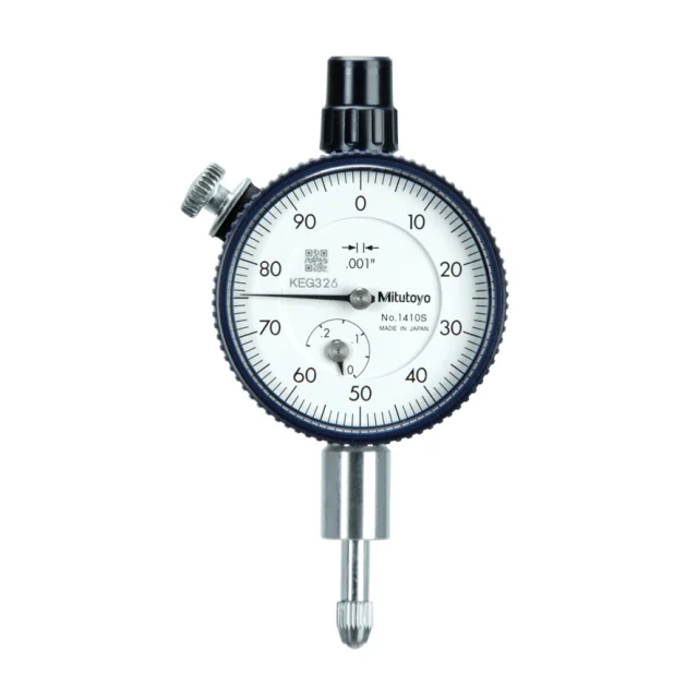 Mitutoyo 1410AB-10 Series 1 Dial Indicator, 0-1/4" Range, Flat Back