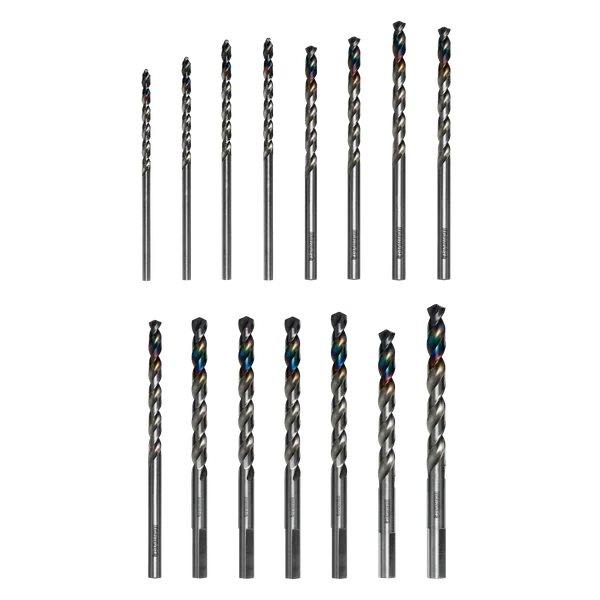 15 pc Metal Demon™ Drill Bits Set for Mild, Hardened and Stainless Steels