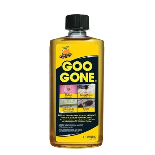 Goo Gone 2087 Goo and Adhesive Remover, 8 oz Bottle, Liquid, Citrus, Yellow