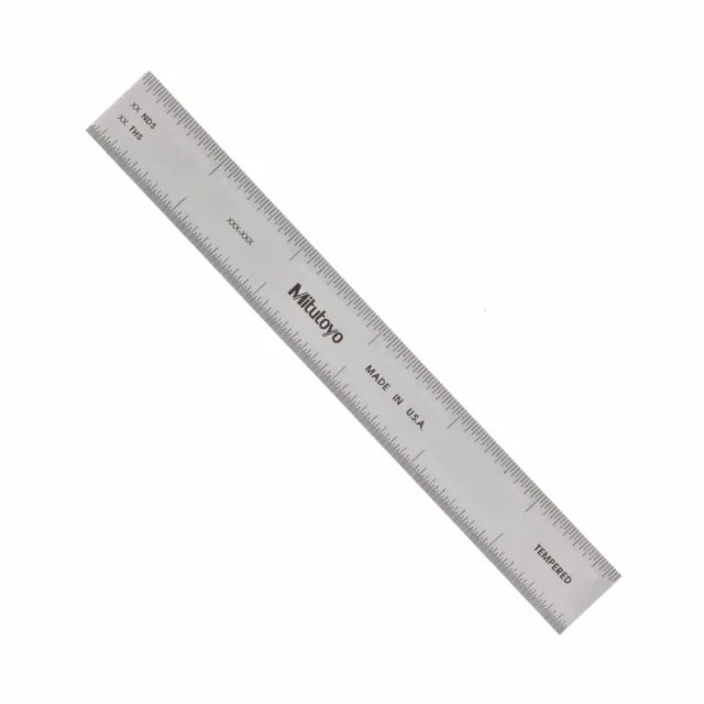 Mitutoyo 182-101 Series 182 Steel Rule, 6"(4R) Size, 3/4" Width