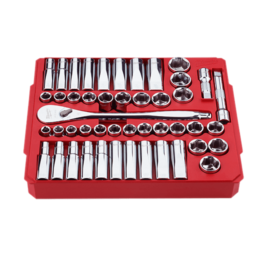 47pc 1/2" Drive Metric & SAE Ratchet and Socket Set with FOUR FLAT™ Sides