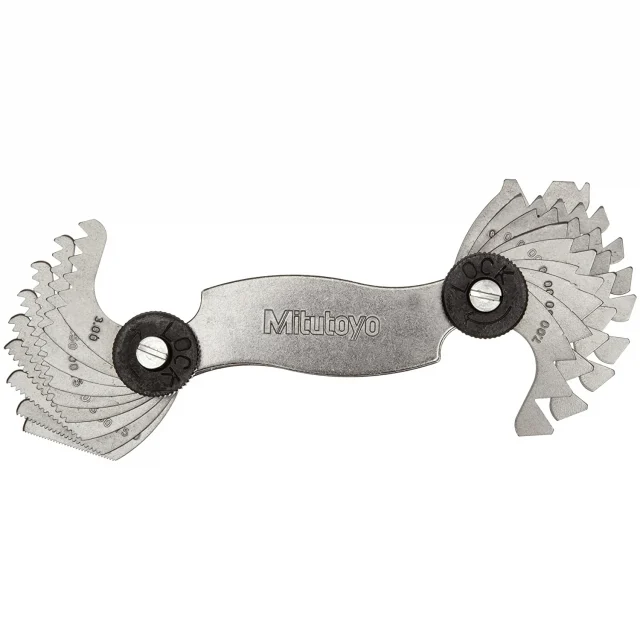 Mitutoyo 188-121 Series 188 Pitch Gages 0.4-7mm, 18 Leaves