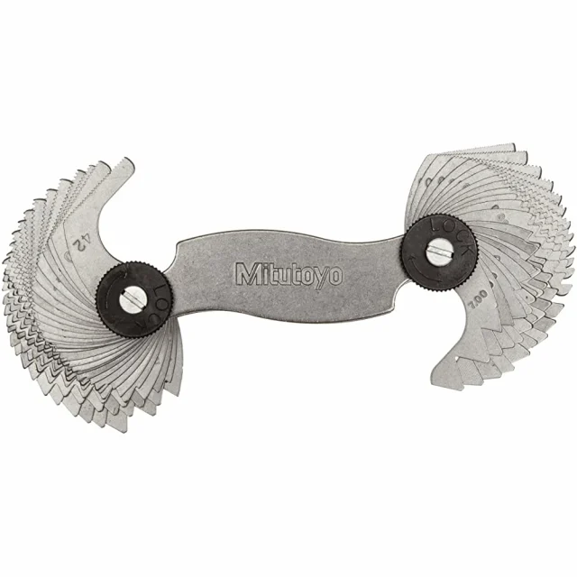 Mitutoyo 188-151 Series 188 Pitch Gages 0.4-7mm / 4-42 TPI, 51 Leaves