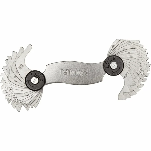 Mitutoyo 188-152 Series 188 Pitch Gages 0.5-6mm / 4-56 TPI, 28 Leaves