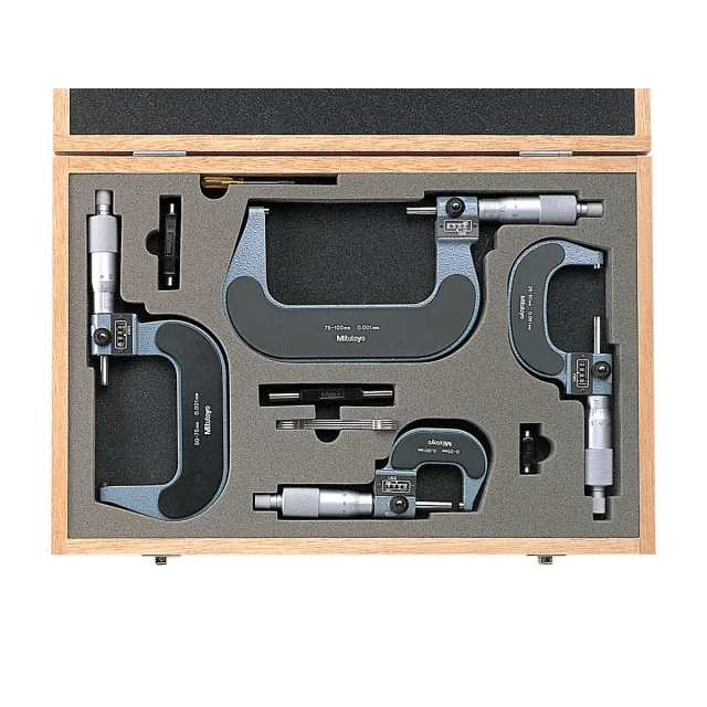 Mitutoyo 193-902 Series 193 Outside Micrometer, 0.01 Graduation, Set