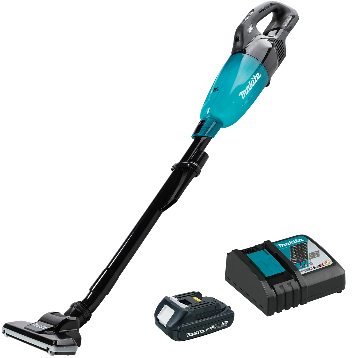 18V LXT® Lithium‑ion Brushless Cordless 4‑Speed Compact Stick Vacuum Kit, w/ Push Button (2.0Ah)