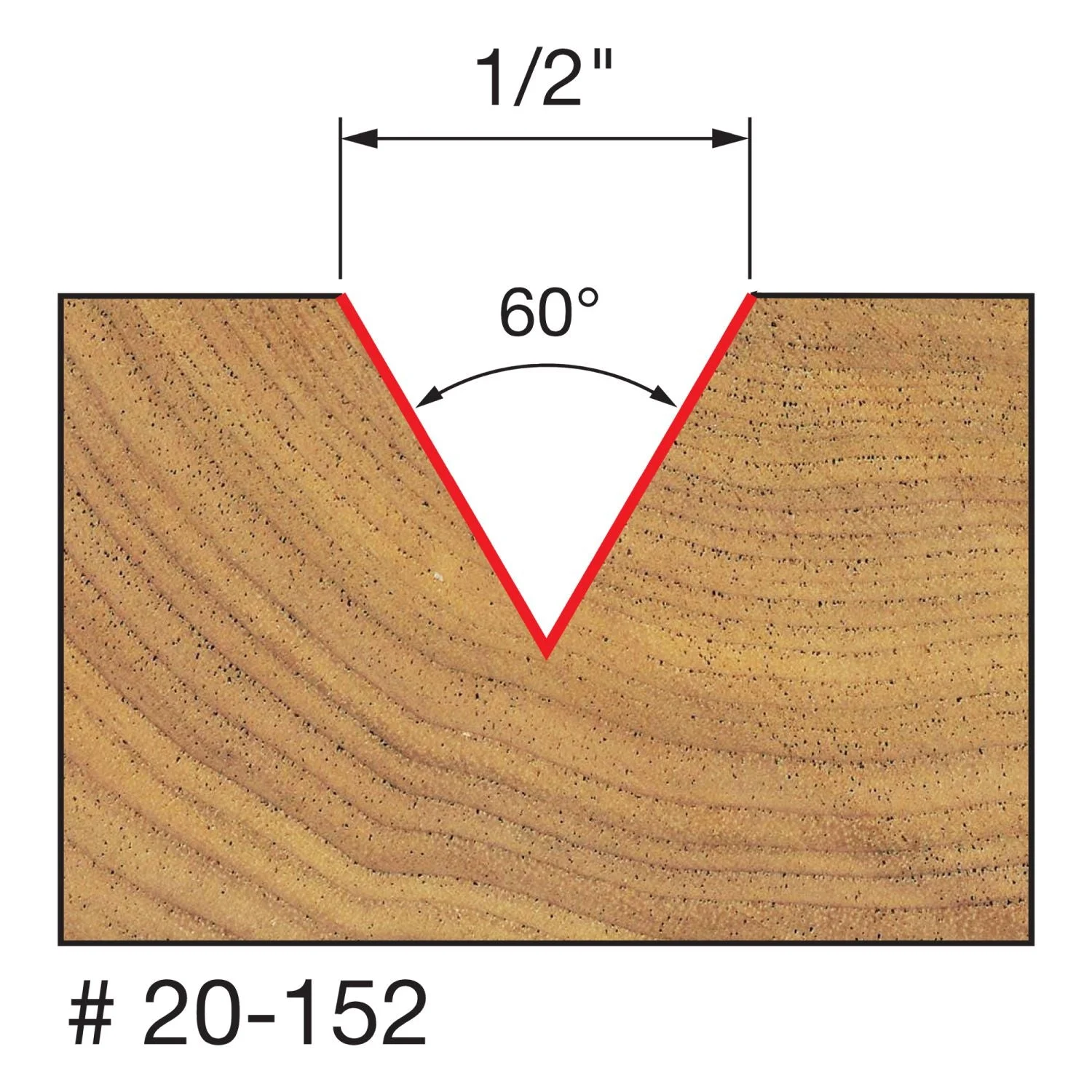 Freud 20-152 1/2-Inch V Grooving Router Bit