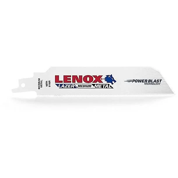 Lenox 20171B6110R LAZER B6110R Bi-Metal Reciprocating Saw Blades, 6-inch, 10 TPI, 25-Pack