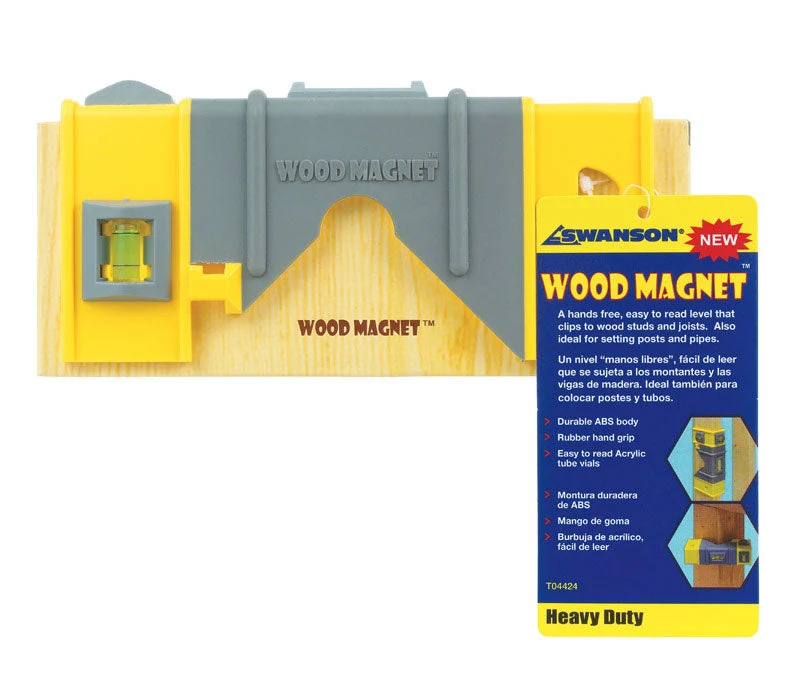 Swanson Wood Magnet 8 in. ABS Magnetic Joist Level 3 vial
