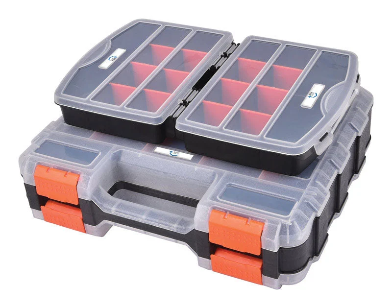 Home Plus 12 in. W X 8 in. H Storage Organizer Plastic 3 compartments Black, Pack of 6