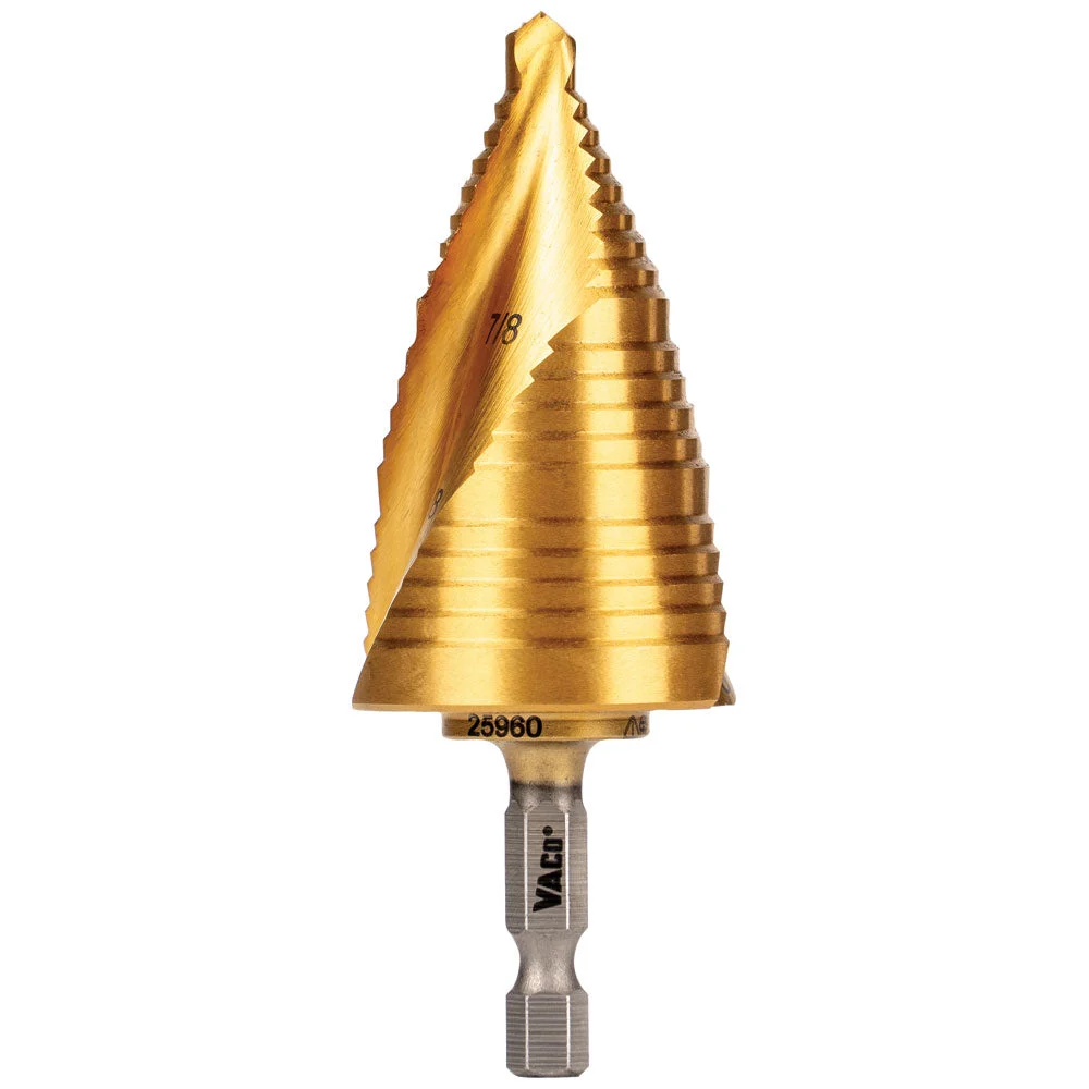 KLEIN TOOLS 3-Step Drill Bit, Double-Fluted, 7/8-Inch to 1-3/8-Inch