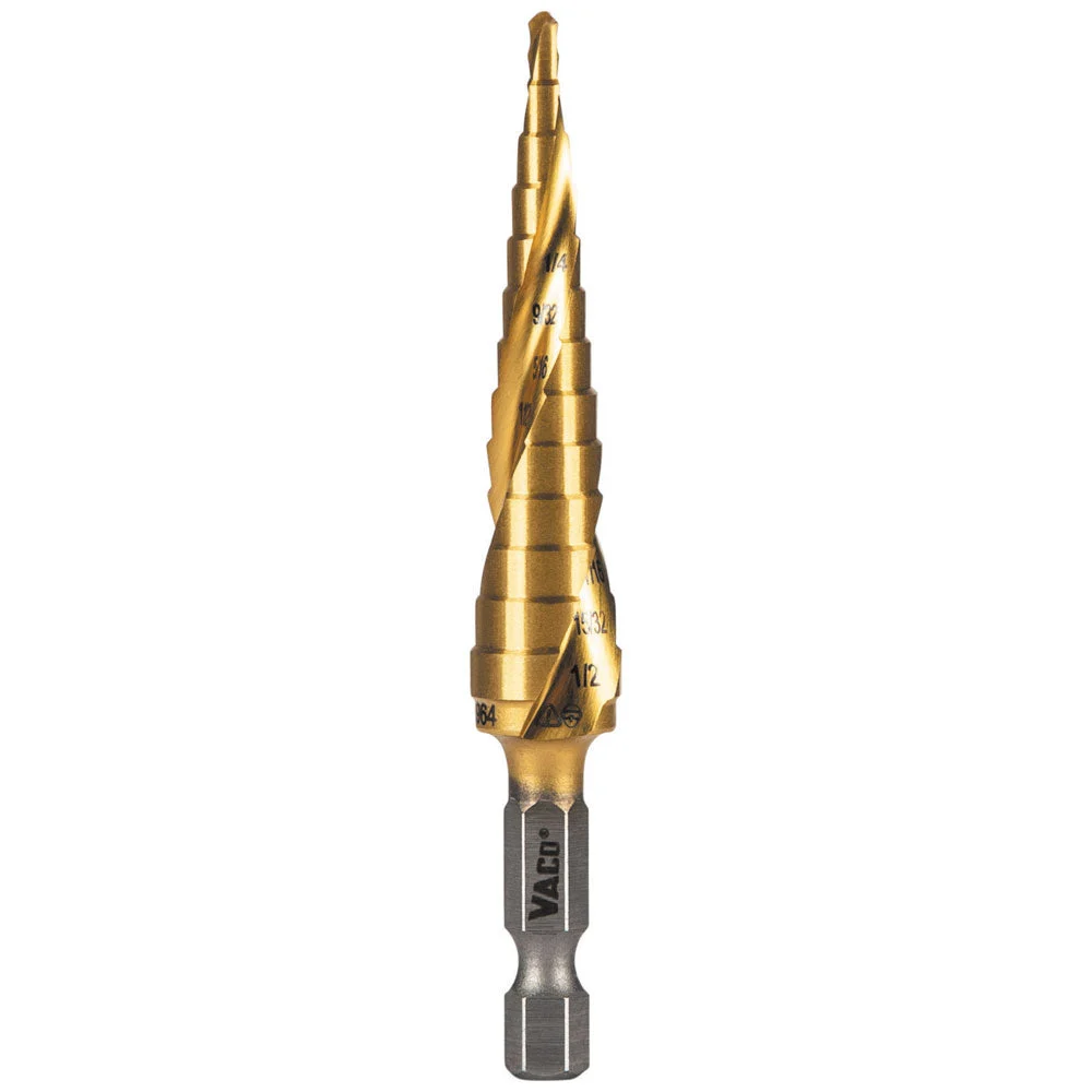 KLEIN TOOLS 13-Step Drill Bit, Double-Fluted, 1/8-Inch to 1/2-Inch