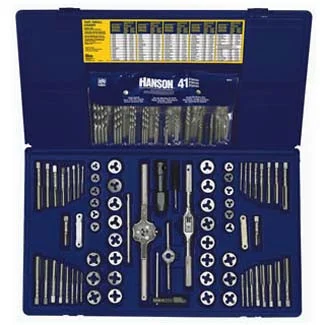 117-pc Fractional / Metric Tap and Hex Die and Drill Bit Deluxe Set
