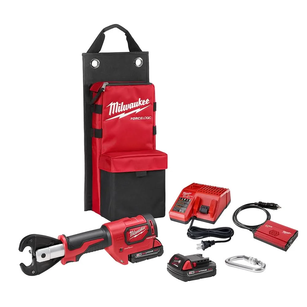 Milwaukee 2678-22 M18 FORCE LOGIC 6T Utility Crimper Kit with D3 Grooves "Snub Nose"