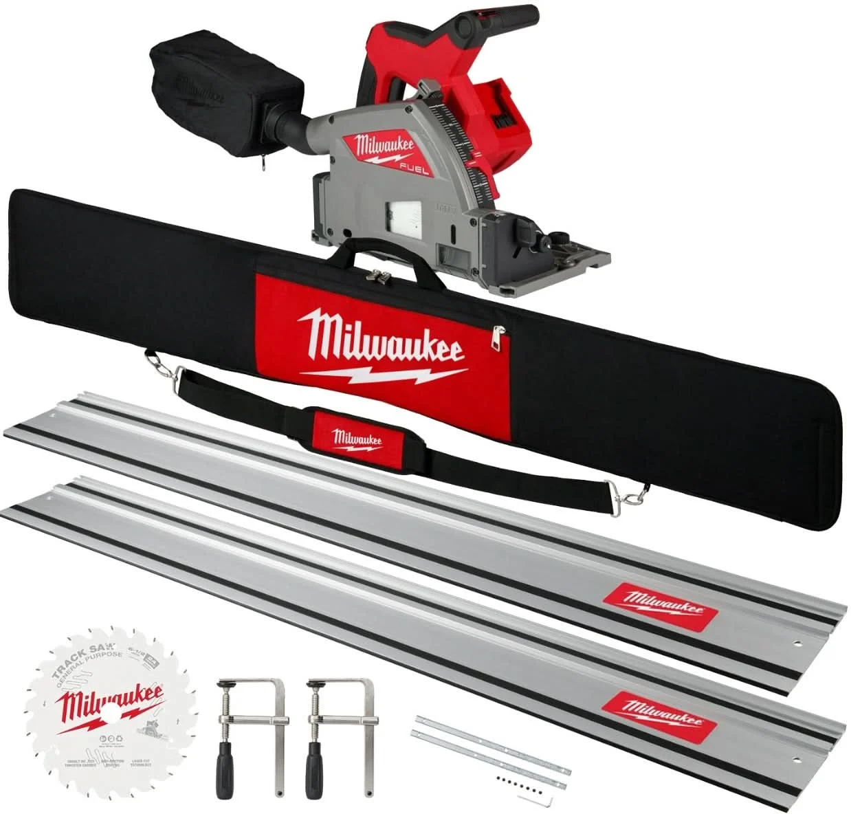 Milwaukee M18 FUEL Cordless 6-1/2" Plunge Track Saw w/ 110-in. Guide Rail Bundle