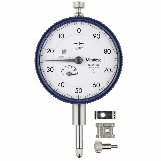 Mitutoyo 2914AB Series 2 Dial Gauge, Flat Back, 0,5", 0.001"