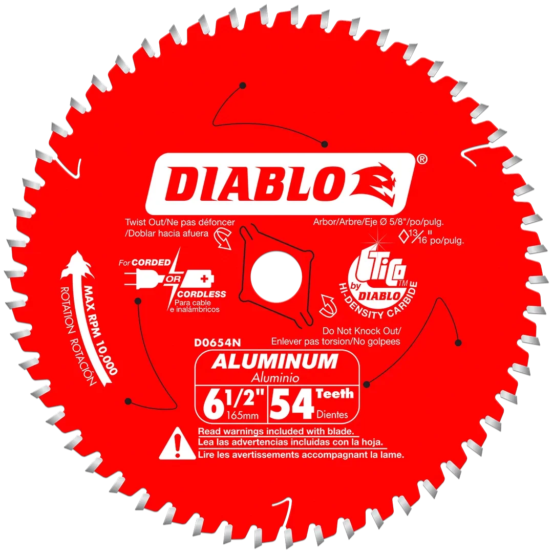 6-1/2" x 54 Tooth Medium Aluminum Cutting Saw Blade
