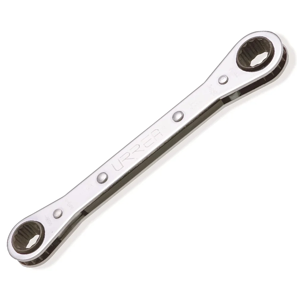 URREA Flat Ratcheting Box-End Wrench 3/8 x 7/16,12 Point,1192