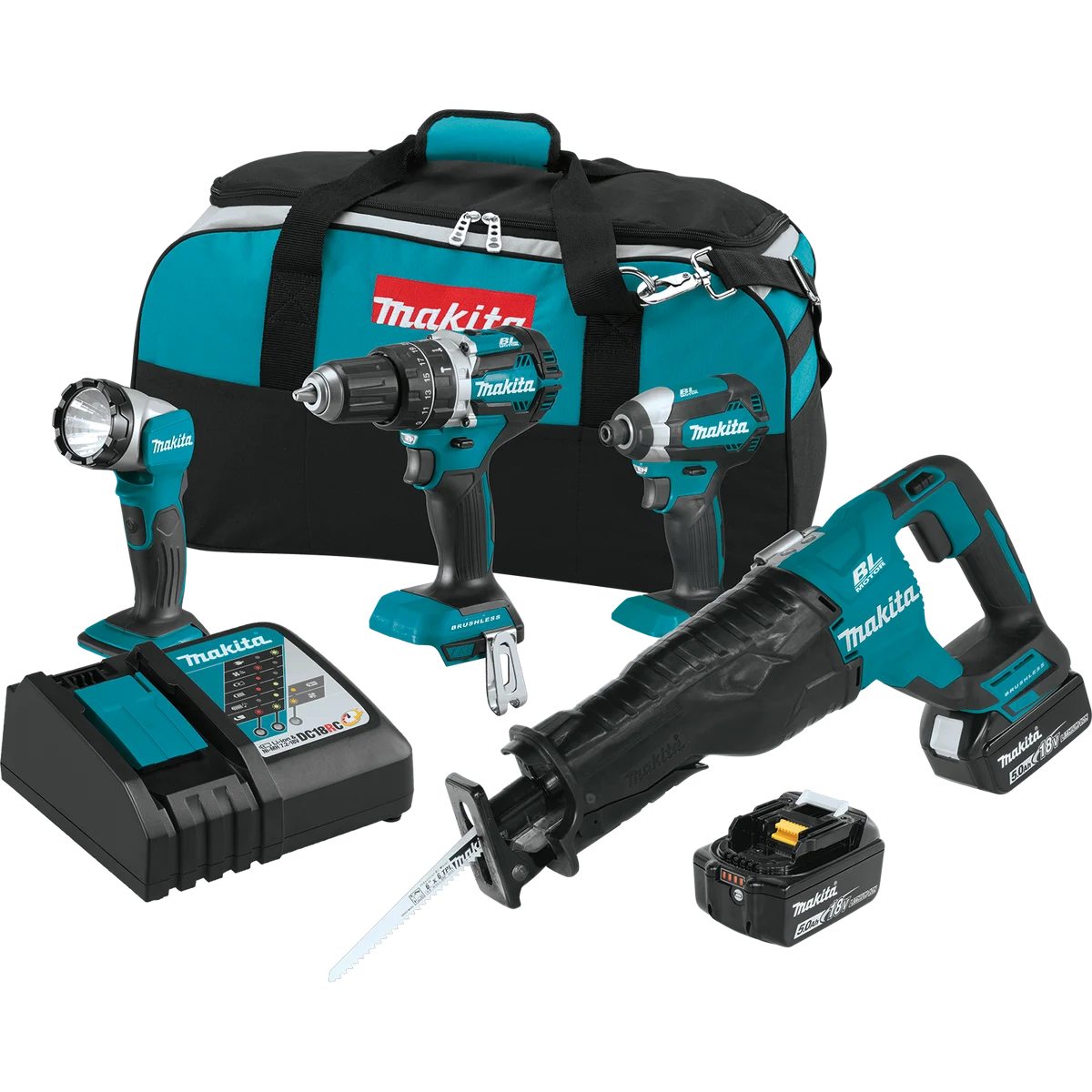 18V LXT® Lithium‑Ion Brushless Cordless 4‑Pc. Combo Kit (5.0Ah)