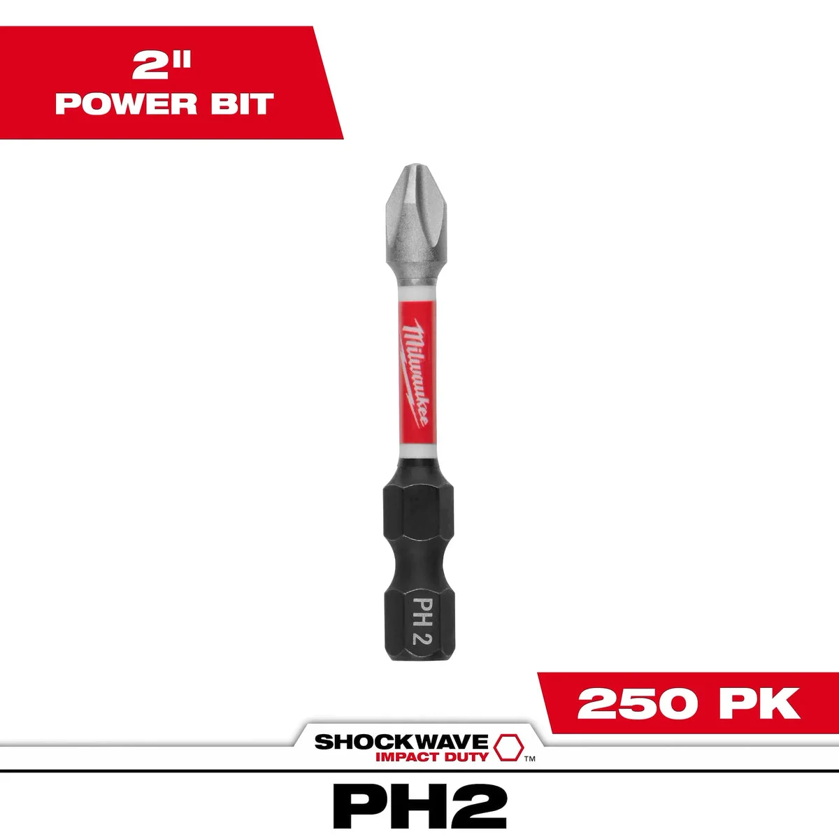 SHOCKWAVE Impact Duty 2"Phillips #2 Power Bits (250 PK)