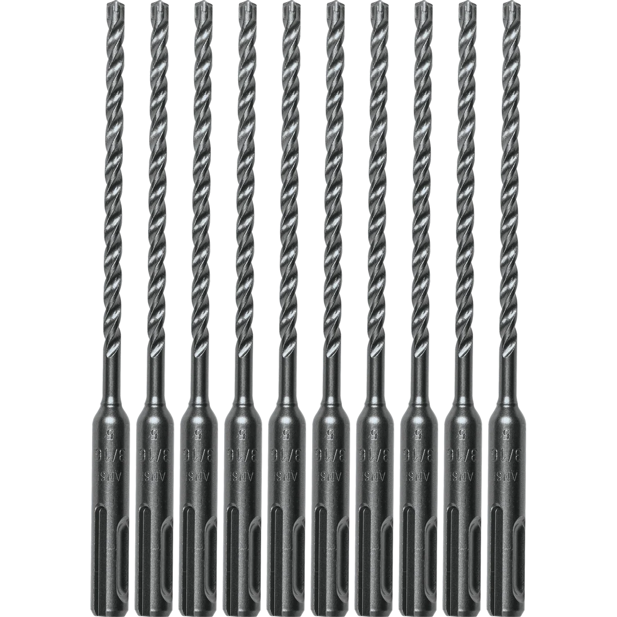 3/16" x 6" SDS‑PLUS Bit, 3‑Cutter, 10/pk