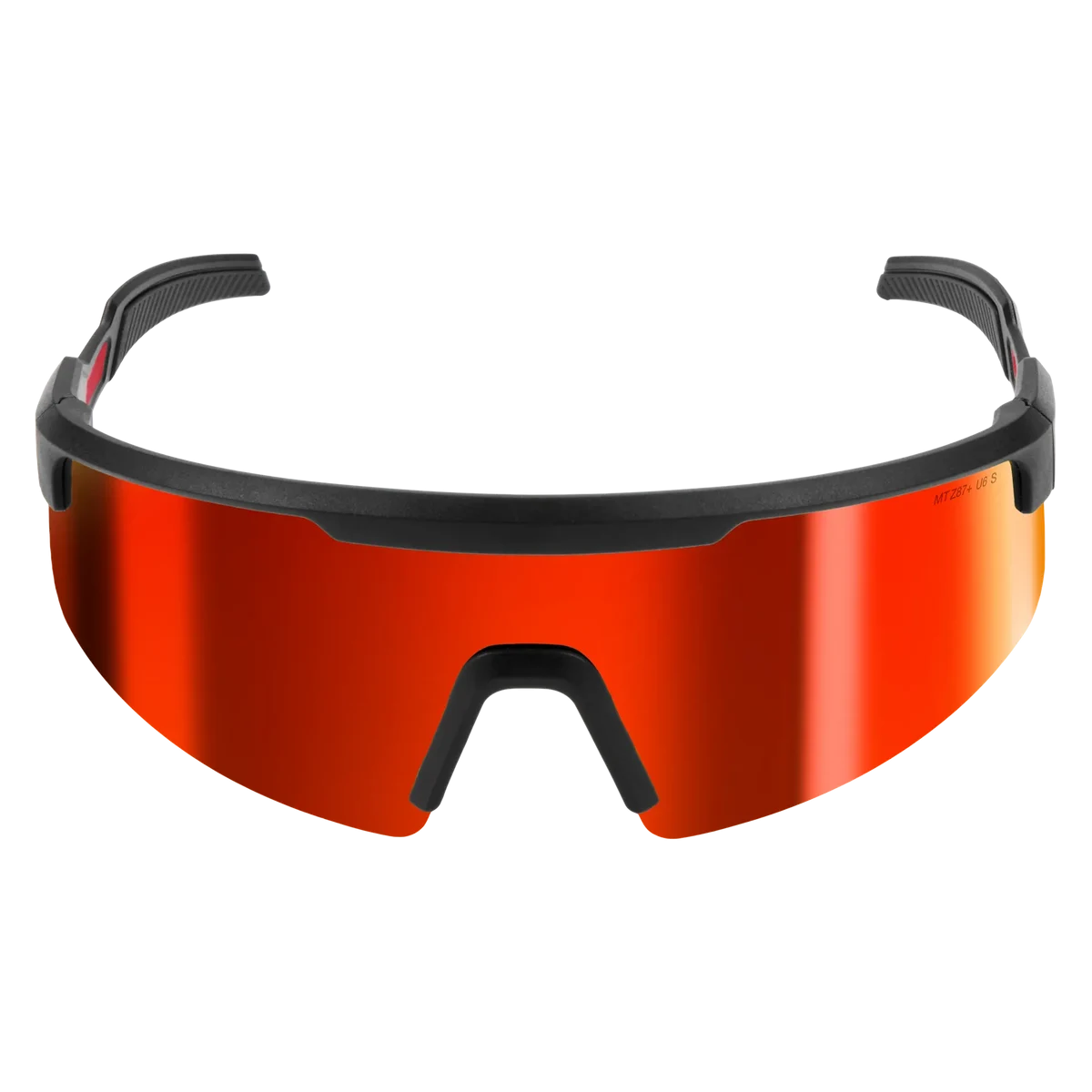 Wrap Around Safety Glasses - Red Mirrored Anti-Scratch Lenses